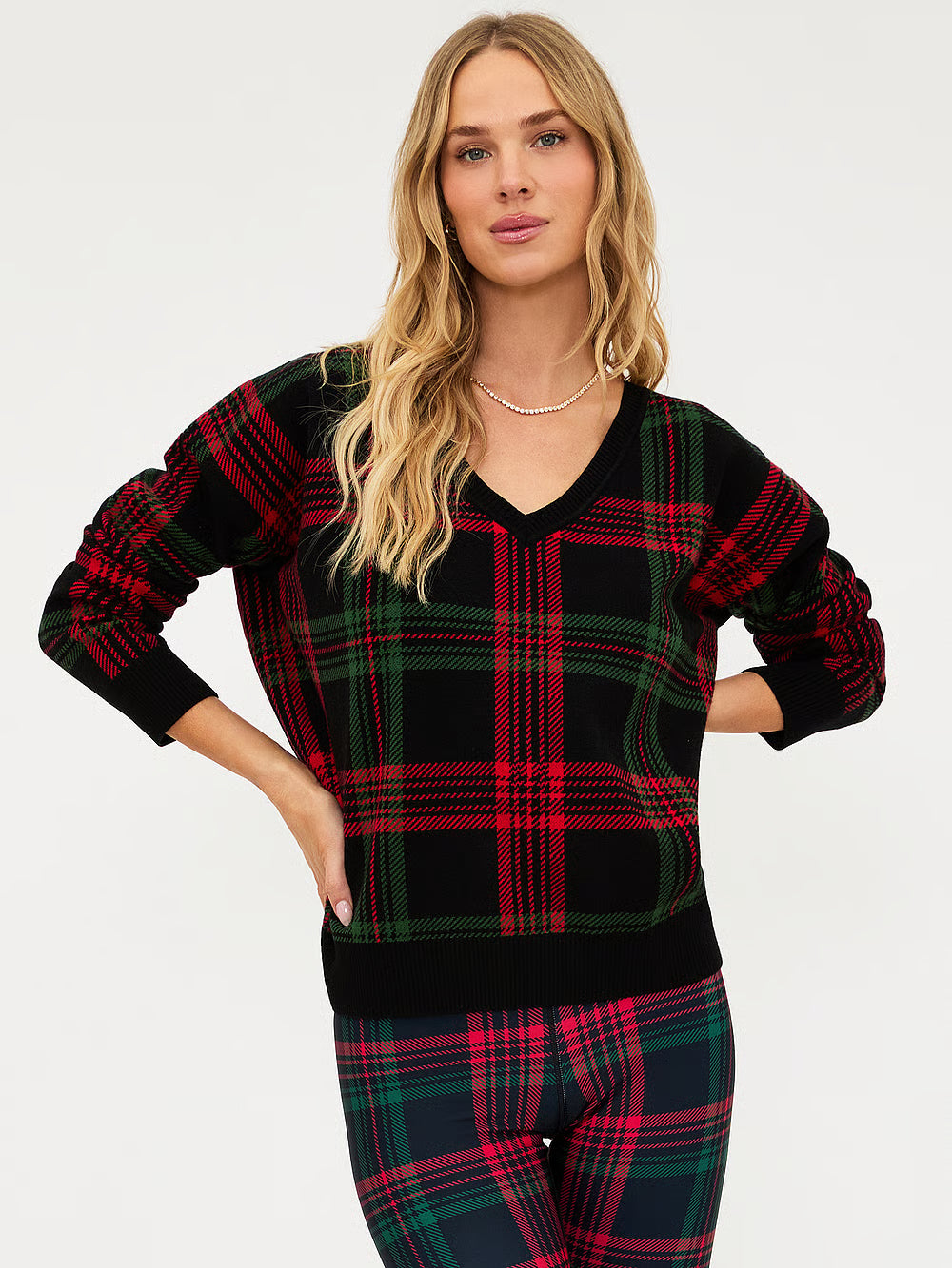 Beach Riot Joey Sweater Ribbon Plaid