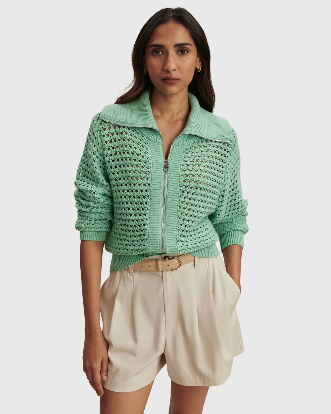 Varley Eloise Full Zip Jade Green