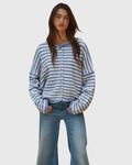 Trend Stripe Cardigan Blue