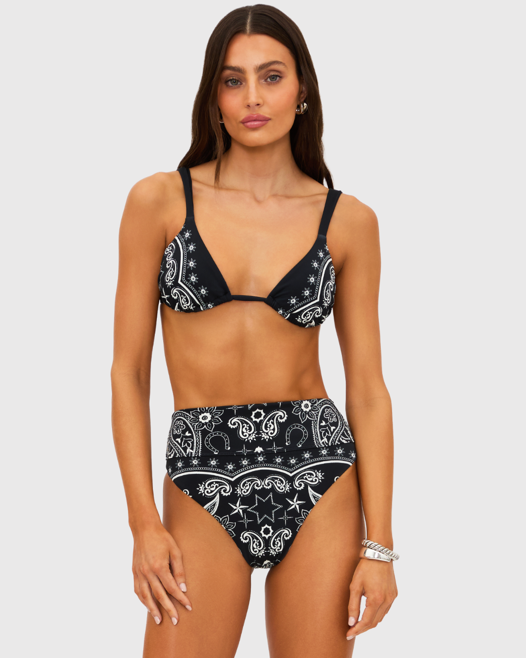 Beach Riot Highway Bikini Bottom Bandana Black