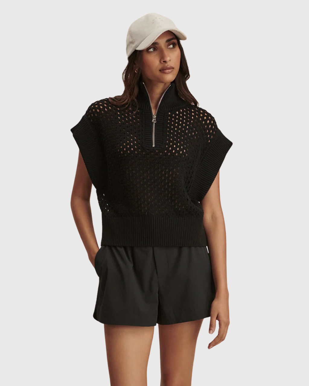 Varley Gaines Half Zip Black