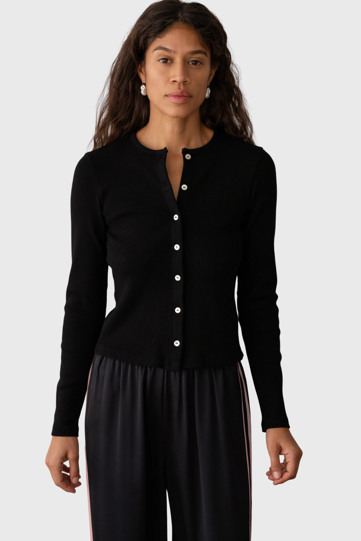 Donni The Rib Cardi Jet Black