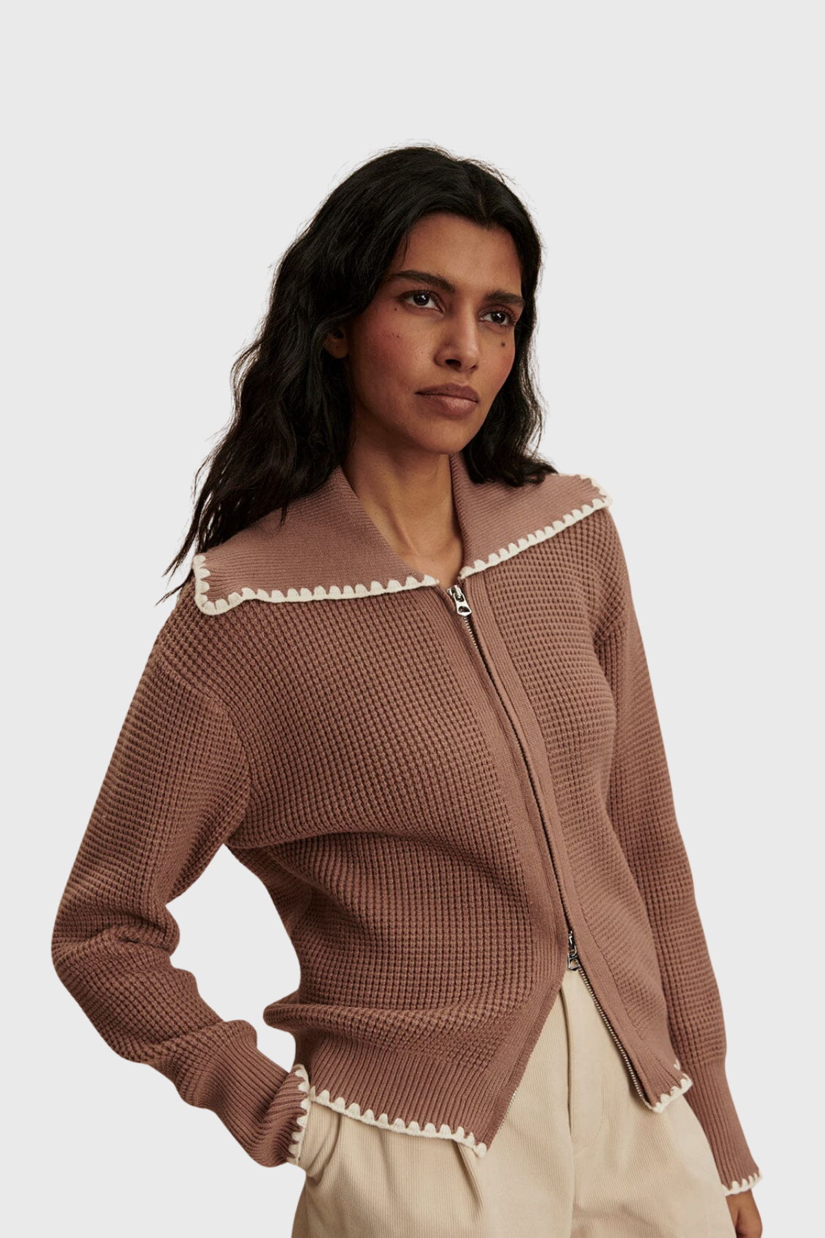 Varley Sibley Soft Knit Jacket Ginger