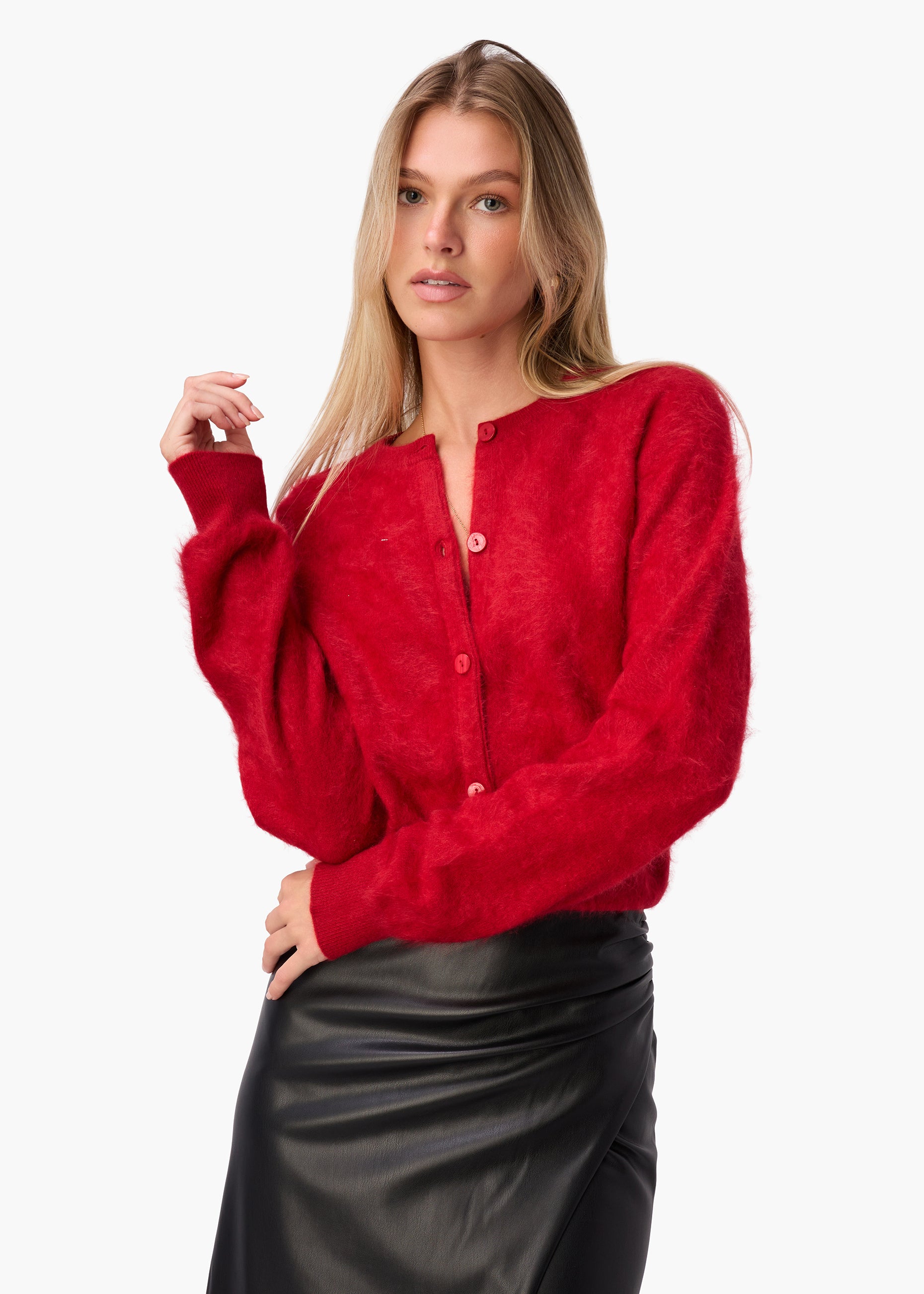 Cami NYC Dorian Cashmere Cardigan Red
