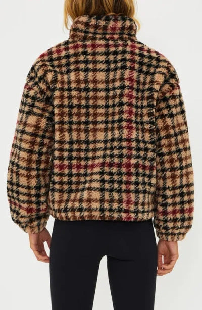 Beach Riot Leona Fleece Half Zip Sweatshirt Houndstooth