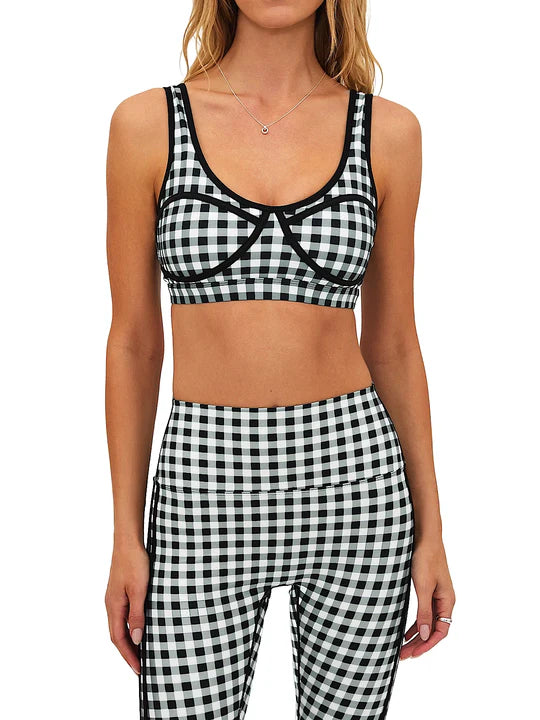 Beach Riot Olympia Bra Houndstooth