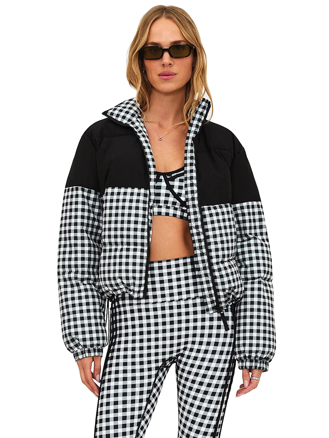 Beach Riot Jojo Puffer Houndstooth