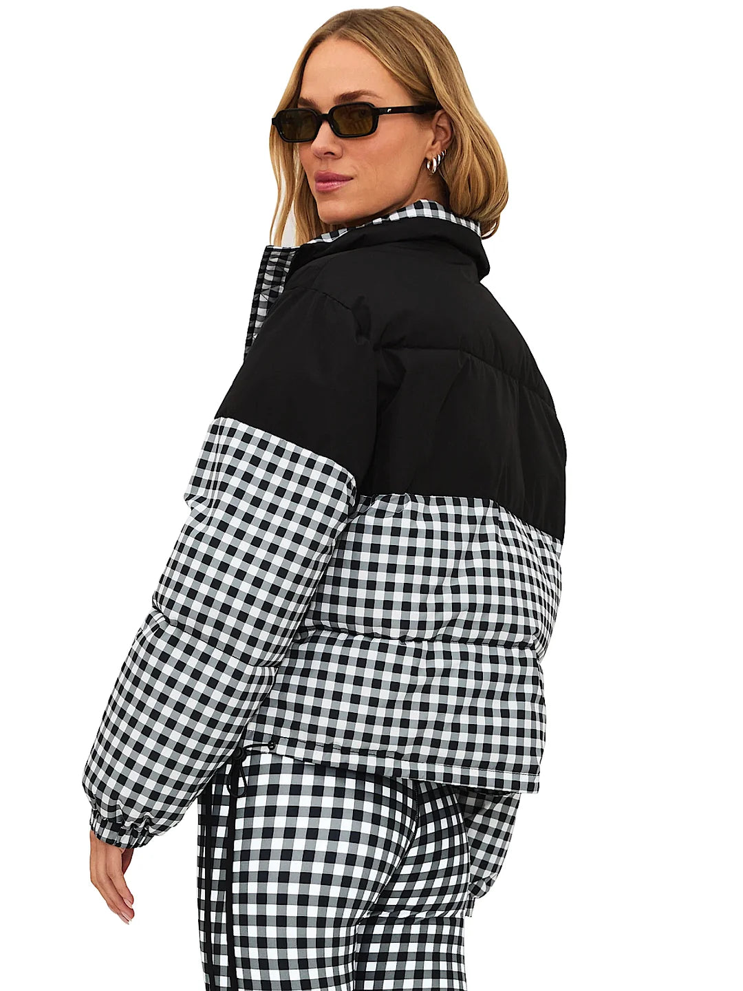 Beach Riot Jojo Puffer Houndstooth