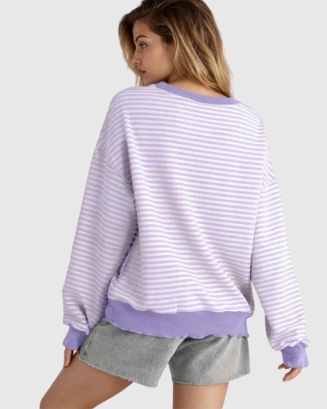 Trend Long Sleeve Top Purple Stripe