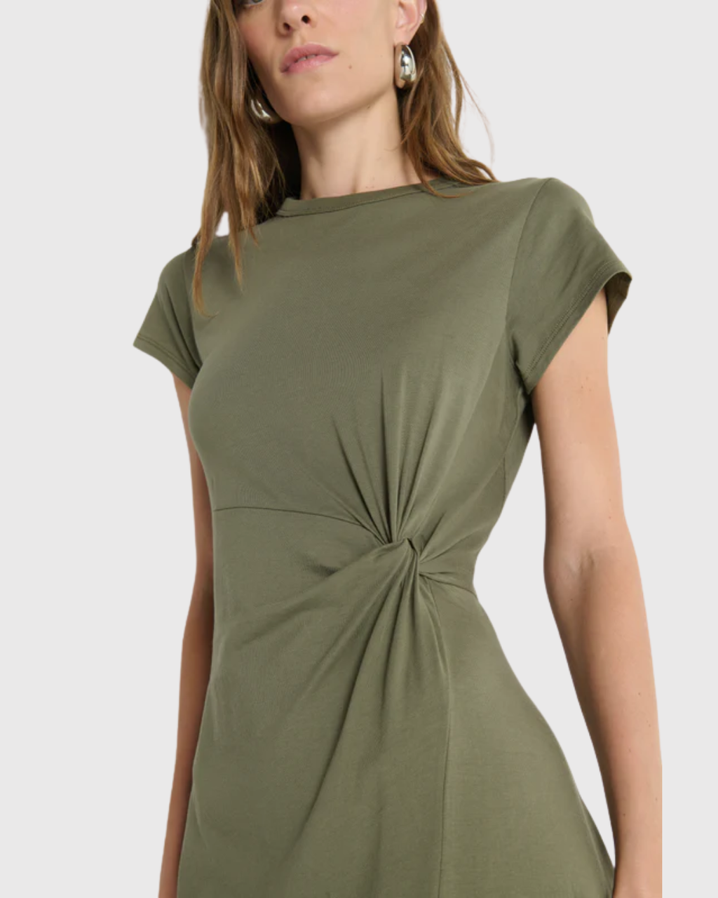 Nation Frida Twist Midi Dress Olive