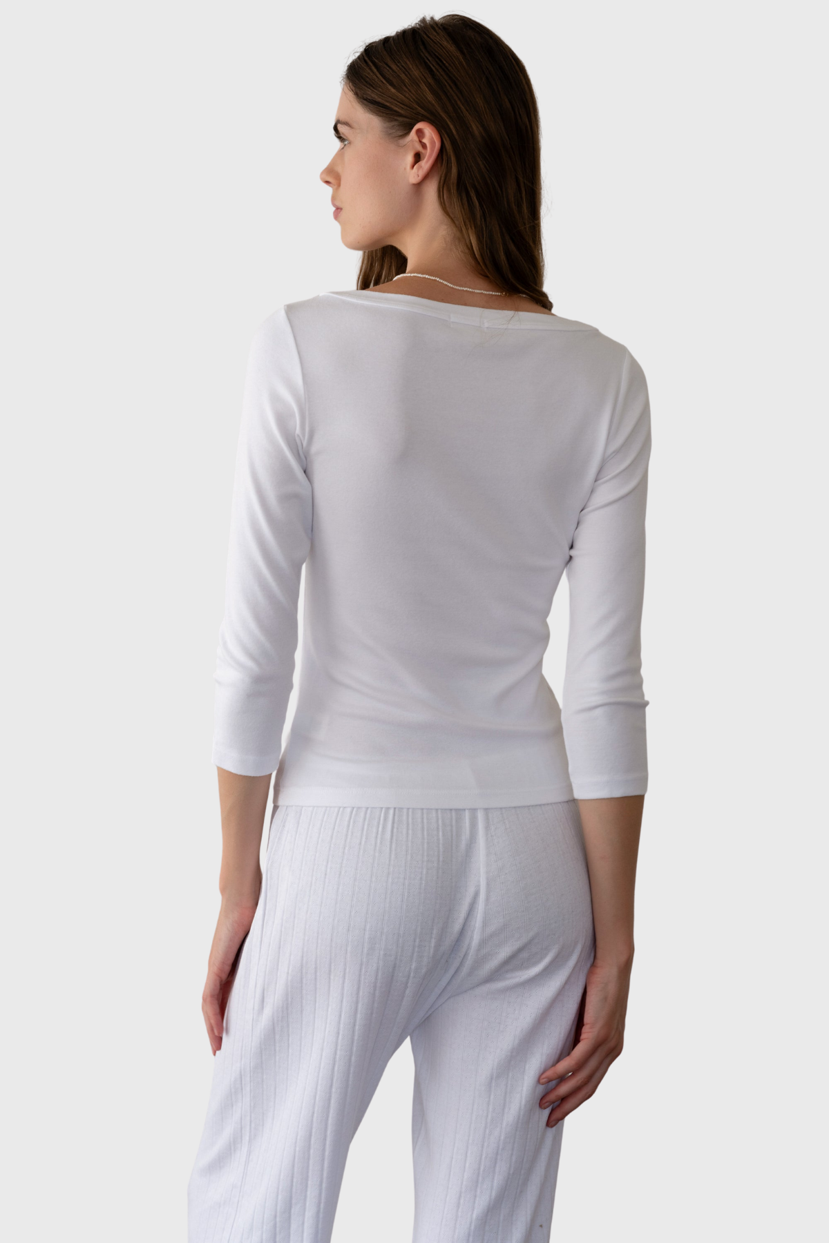 Donni The Baby Rib Boat Neck Powder