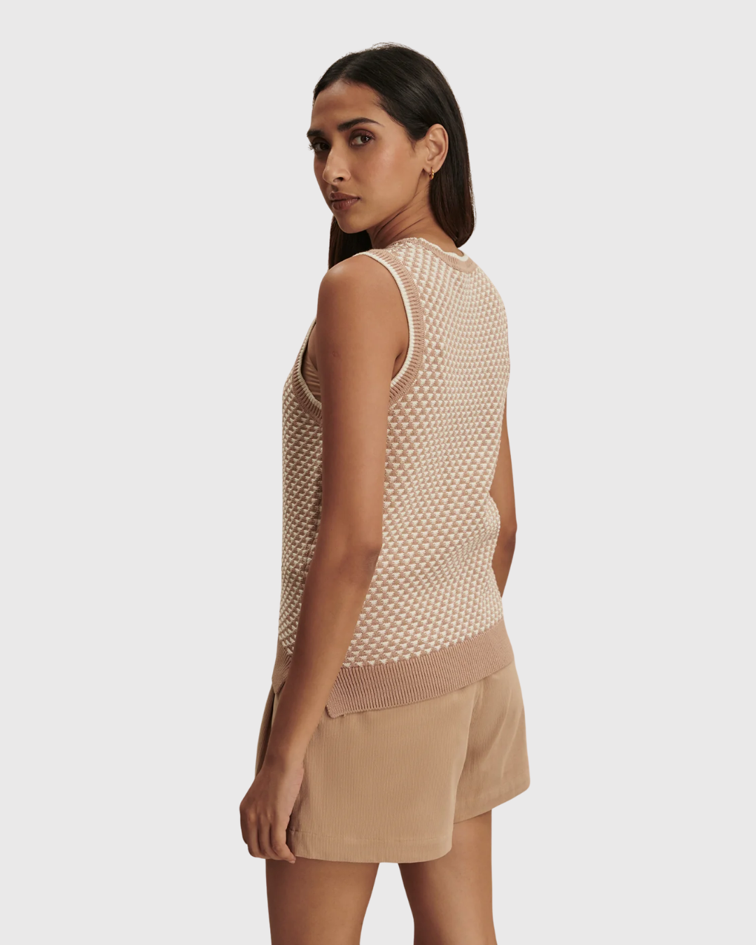 Varley Jenson Stitch Knit Tank Taupe
