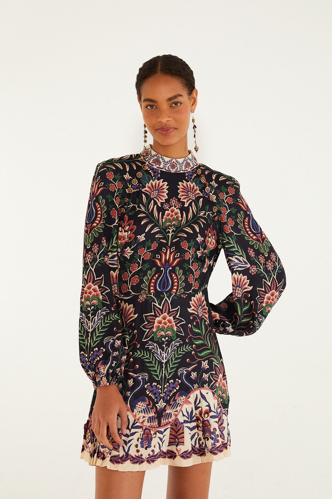 Farm Rio Marvelous Garden Dress Black