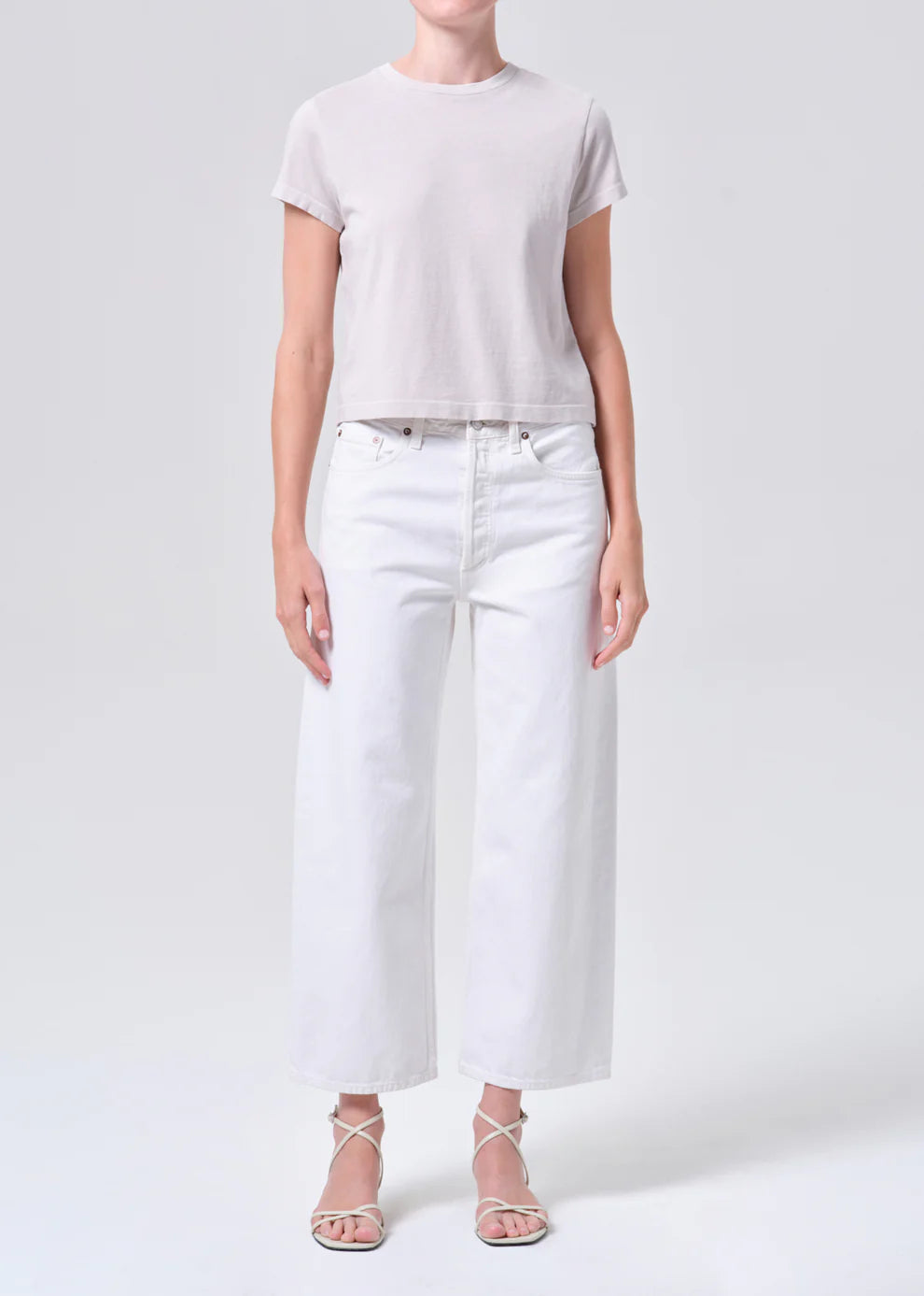 Agolde Arc Jean Wide Crop Chalk White