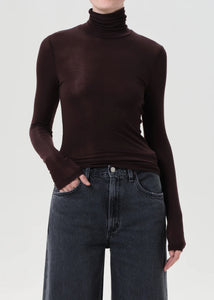 Agolde Pascale Turtleneck Brown