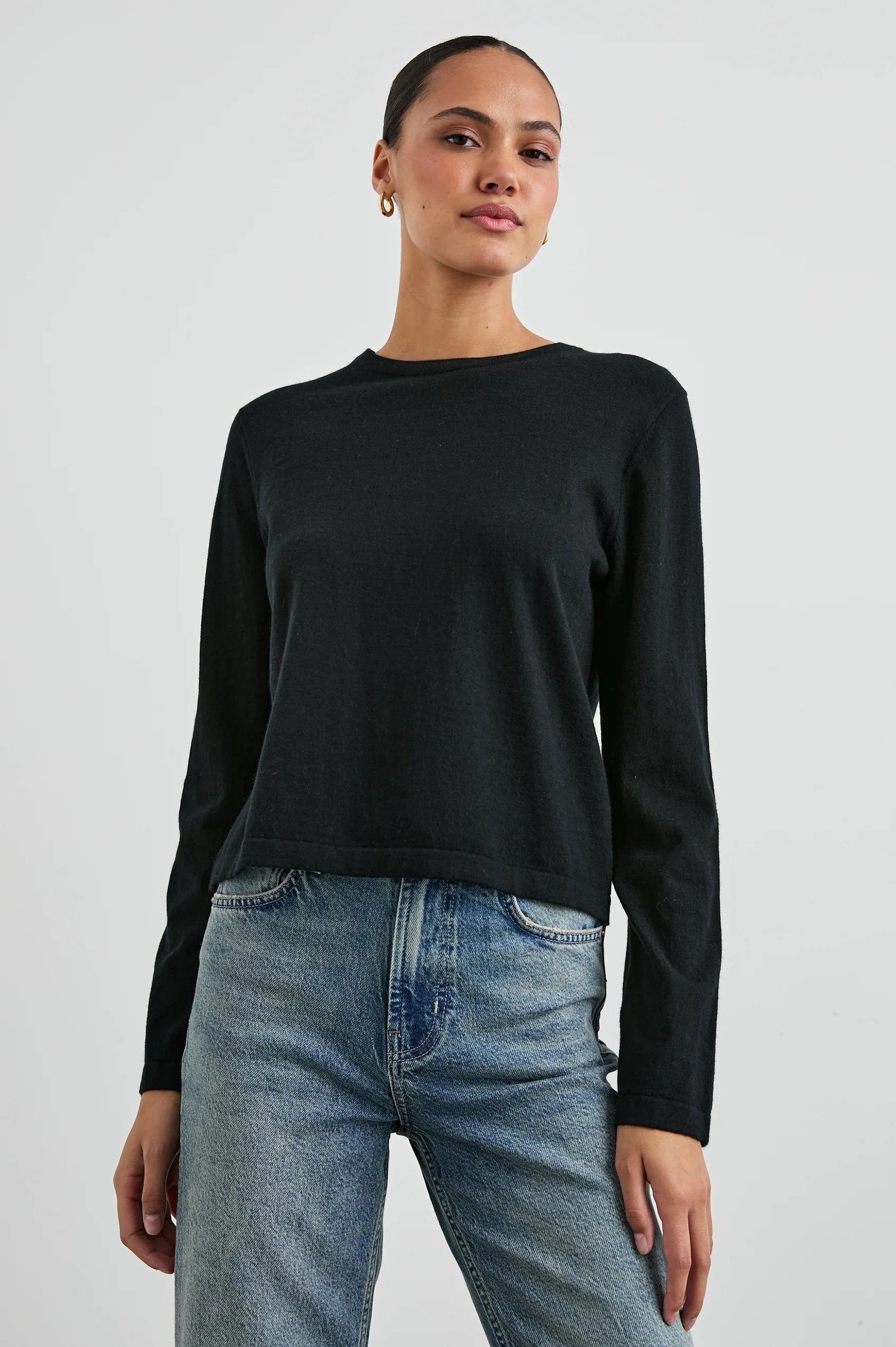 Rails Cotton/Cashmere Basic Long Sleeve Black