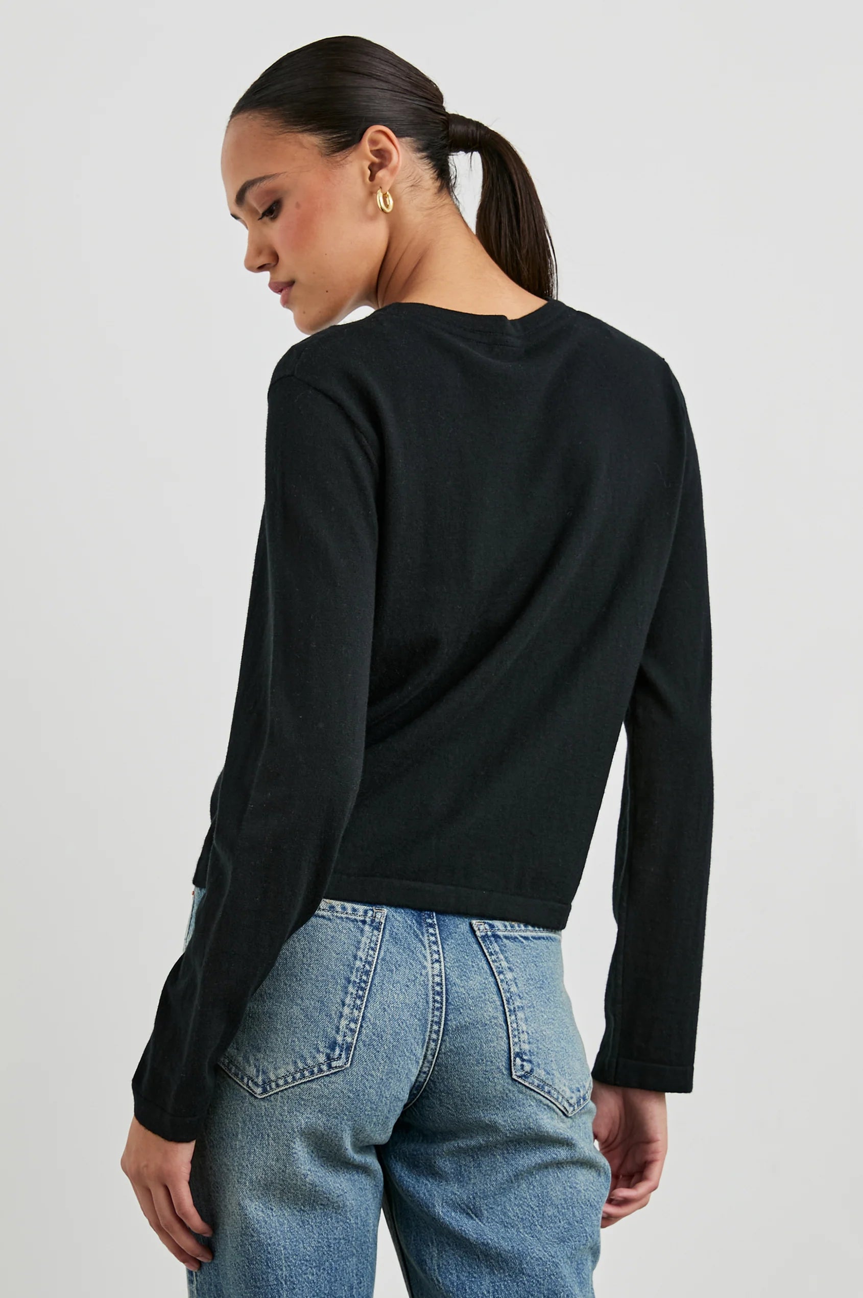 Rails Cotton/Cashmere Basic Long Sleeve Black