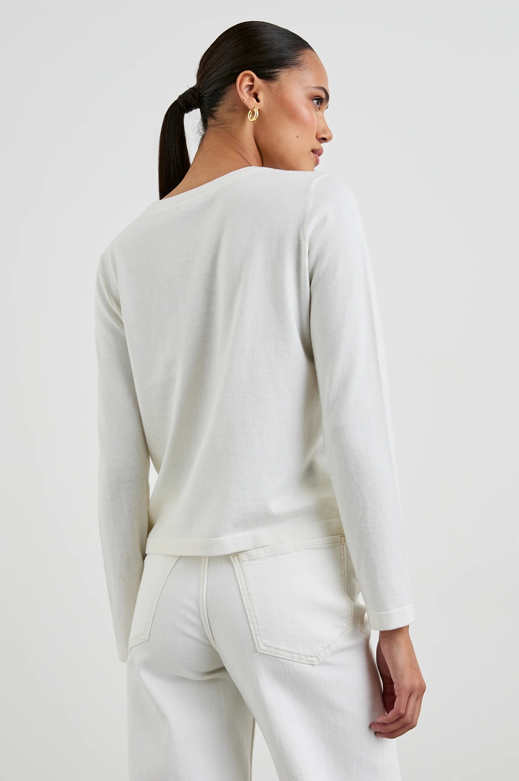 Rails Cotton/Cashmere Basic Long Sleeve White