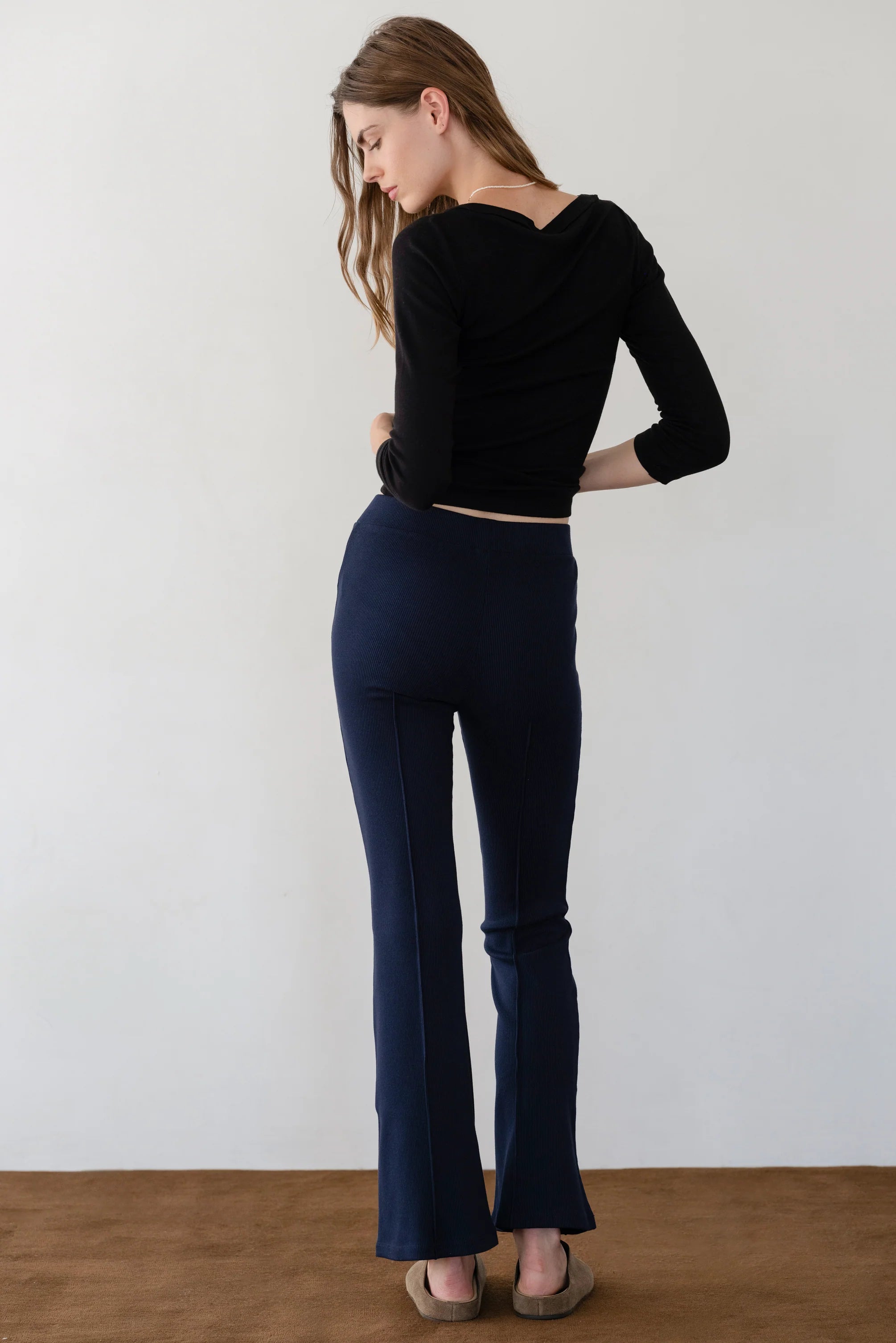 Donni The Rib Kick Flare Navy