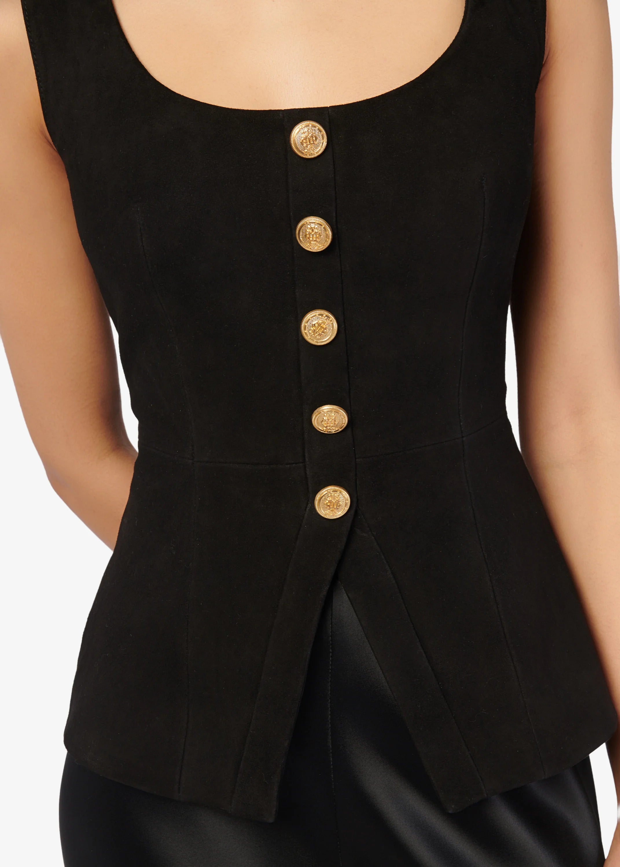 Cami NYC Black Nolan Suede Corset Top