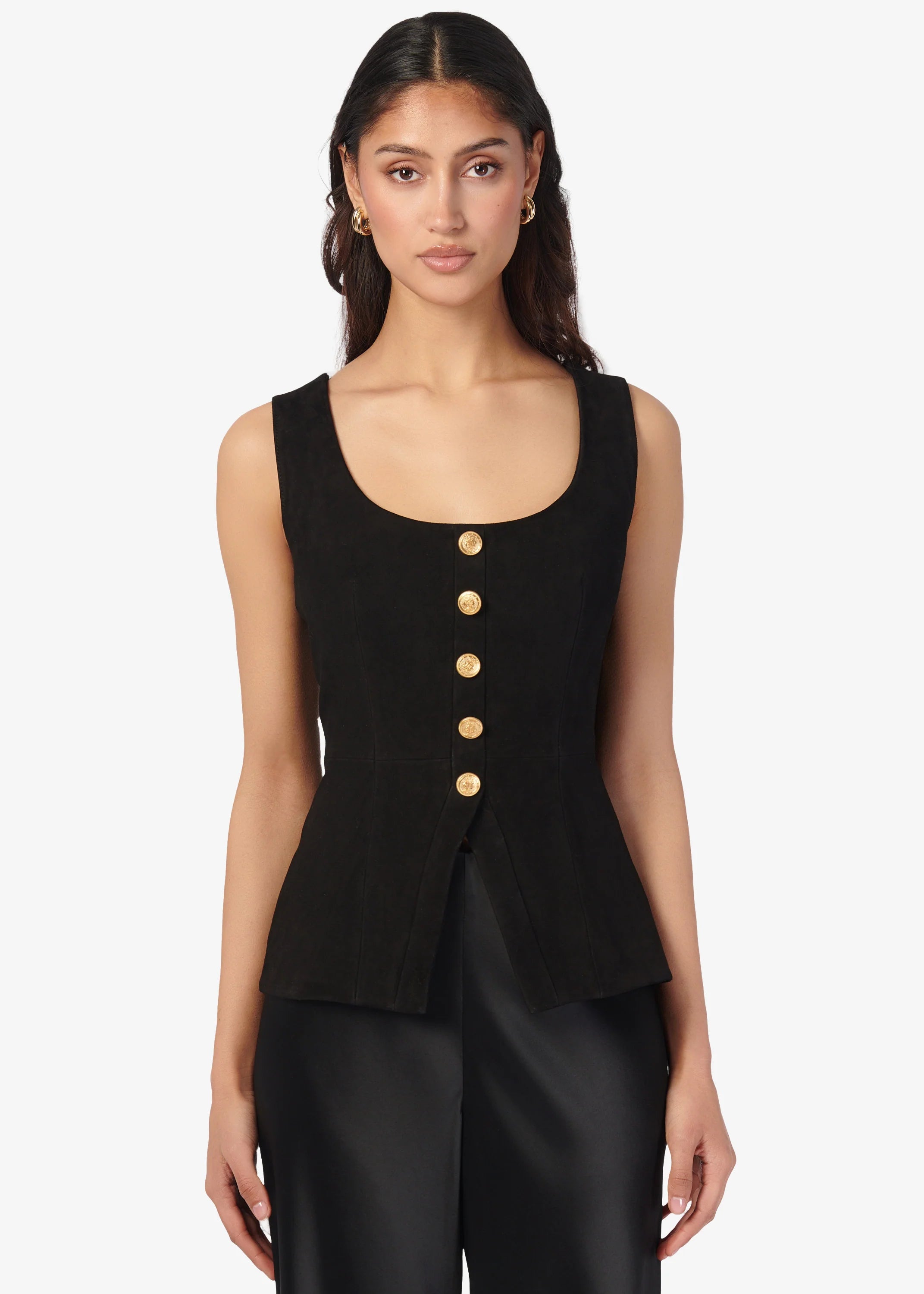 Cami NYC Black Nolan Suede Corset Top