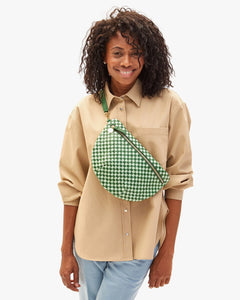 Clare V. Grande Fanny Woven Checker - Fern/Mist