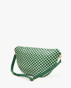 Clare V. Grande Fanny Woven Checker - Fern/Mist