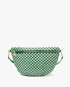 Clare V. Grande Fanny Woven Checker - Fern/Mist