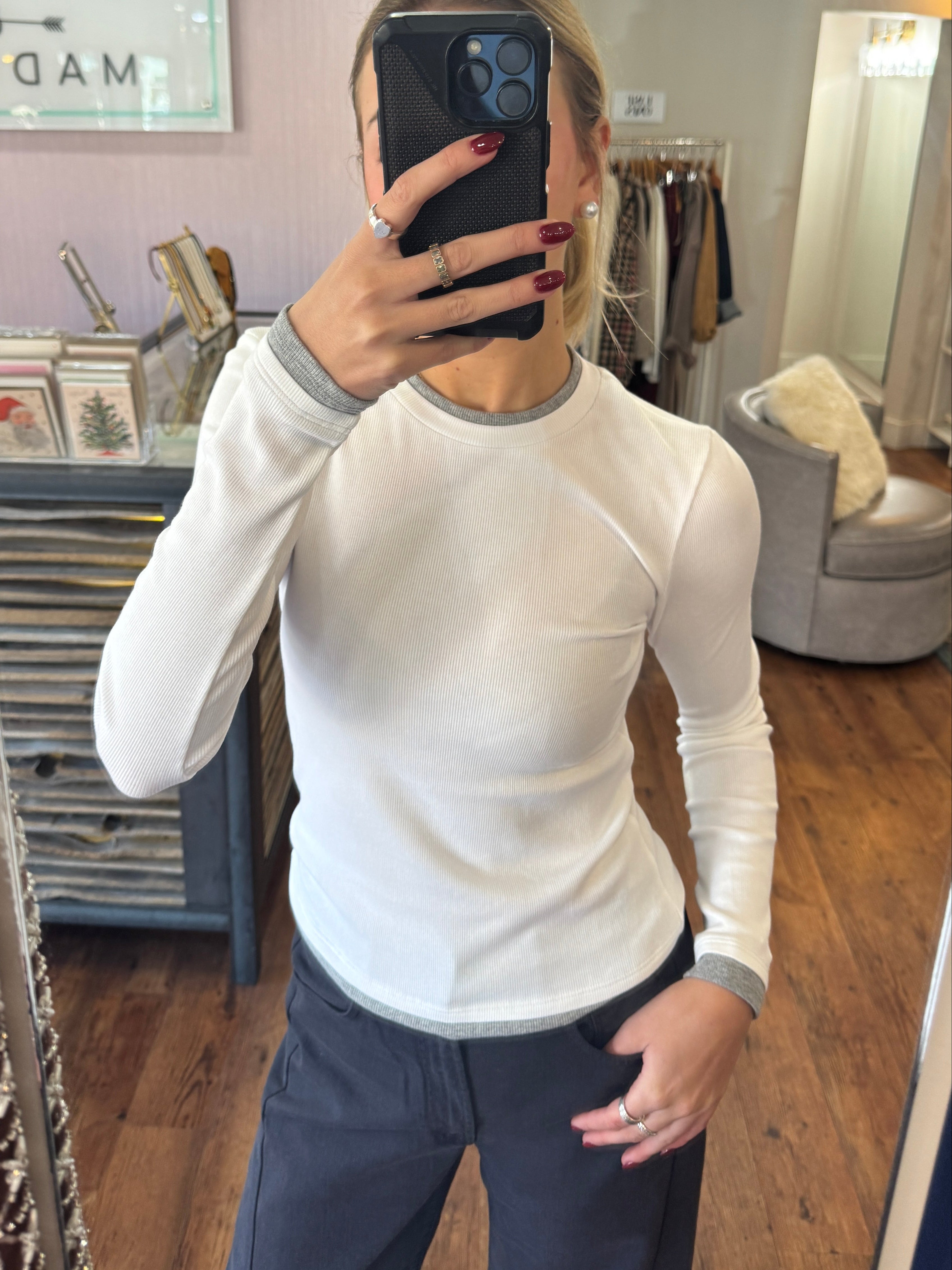 Velvet Nova Double Layer Tee White