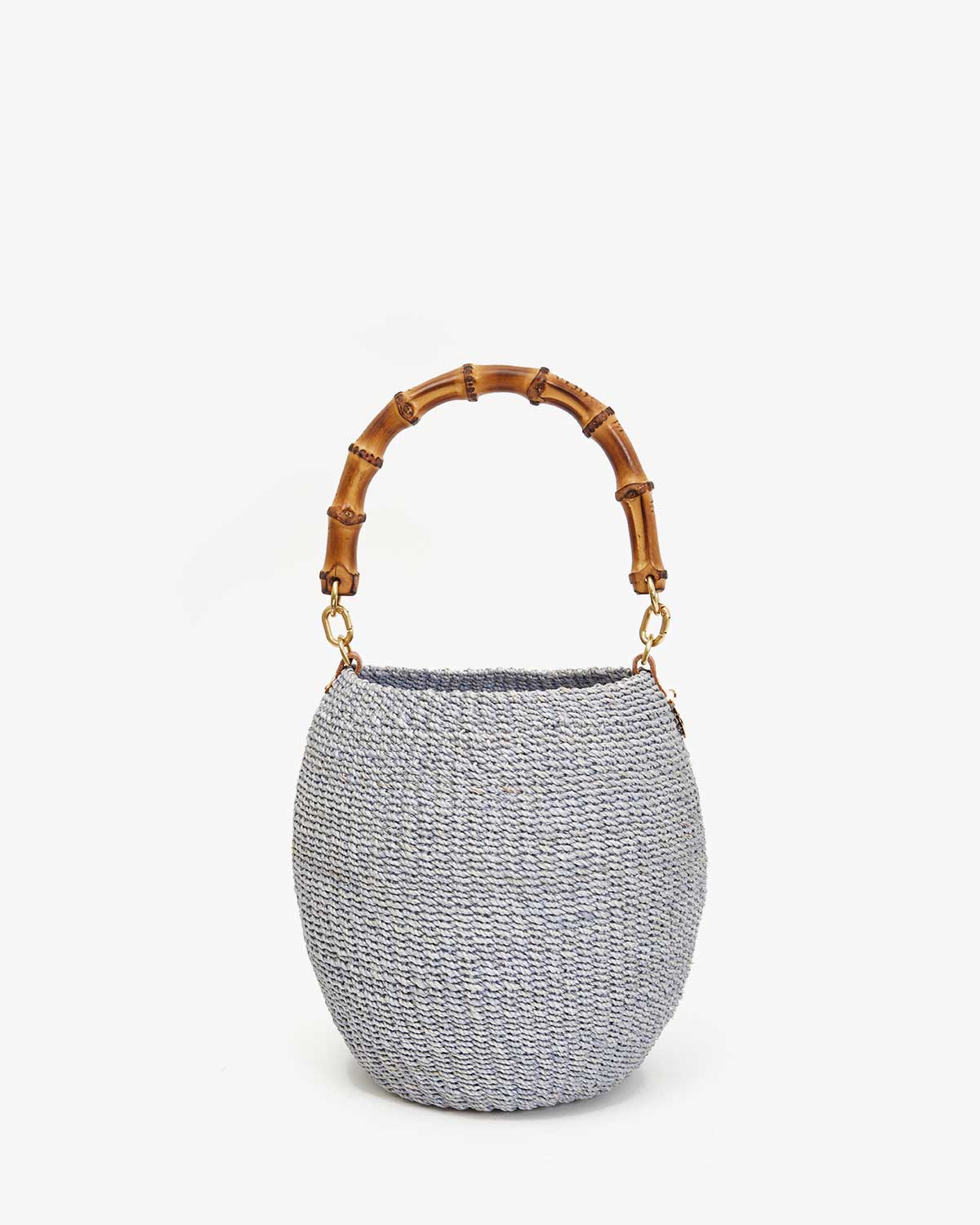Clare V. Pot de Miel with Bamboo Handle - Powder Blue