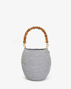Clare V. Pot de Miel with Bamboo Handle - Powder Blue
