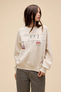 Daydreamer Embroidered Sweatshirt Ski Day