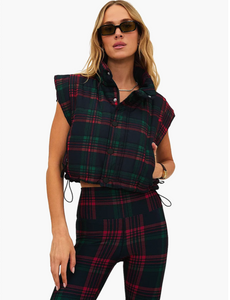 Beach Riot Canyon Puffer Vest Ribbon Plaid