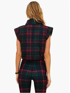 Beach Riot Canyon Puffer Vest Ribbon Plaid