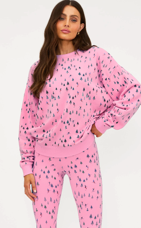 Beach Riot Devyn Sweatshirt Pink Skier