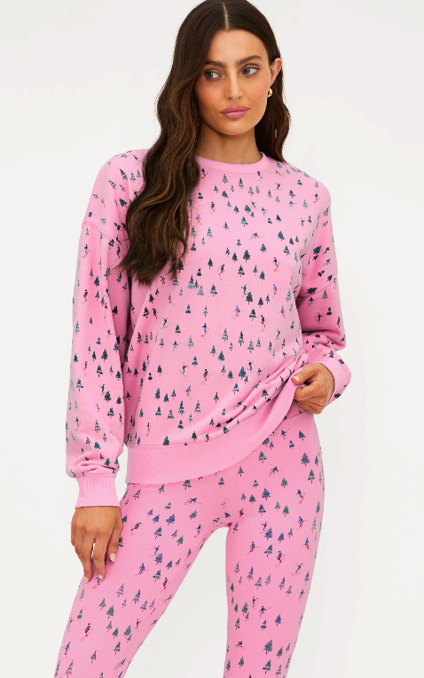 Beach Riot Devyn Sweatshirt Pink Skier