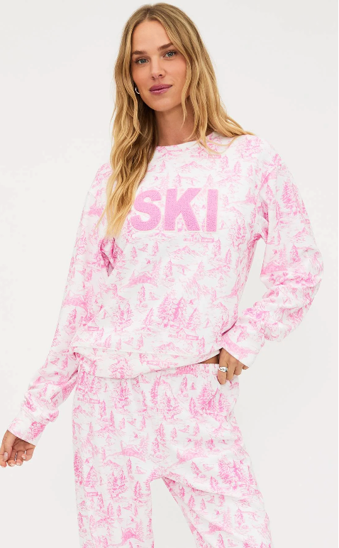 Beach Riot Cassia Sweatshirt Pink Toile