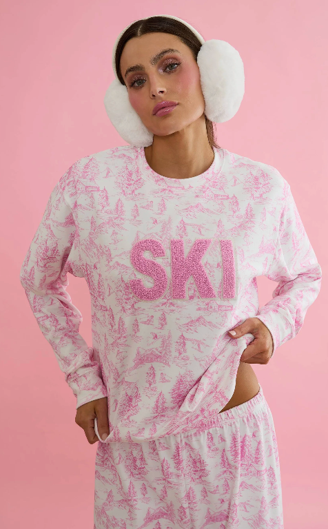 Beach Riot Cassia Sweatshirt Pink Toile