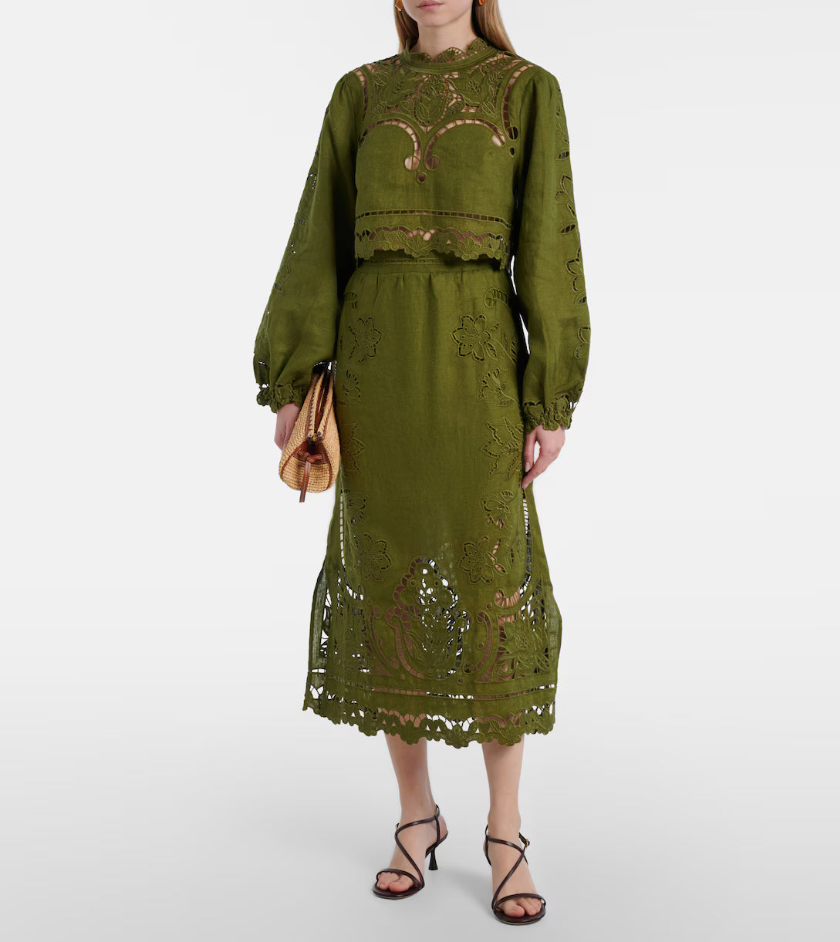 Farm Rio Garden Blouse Green