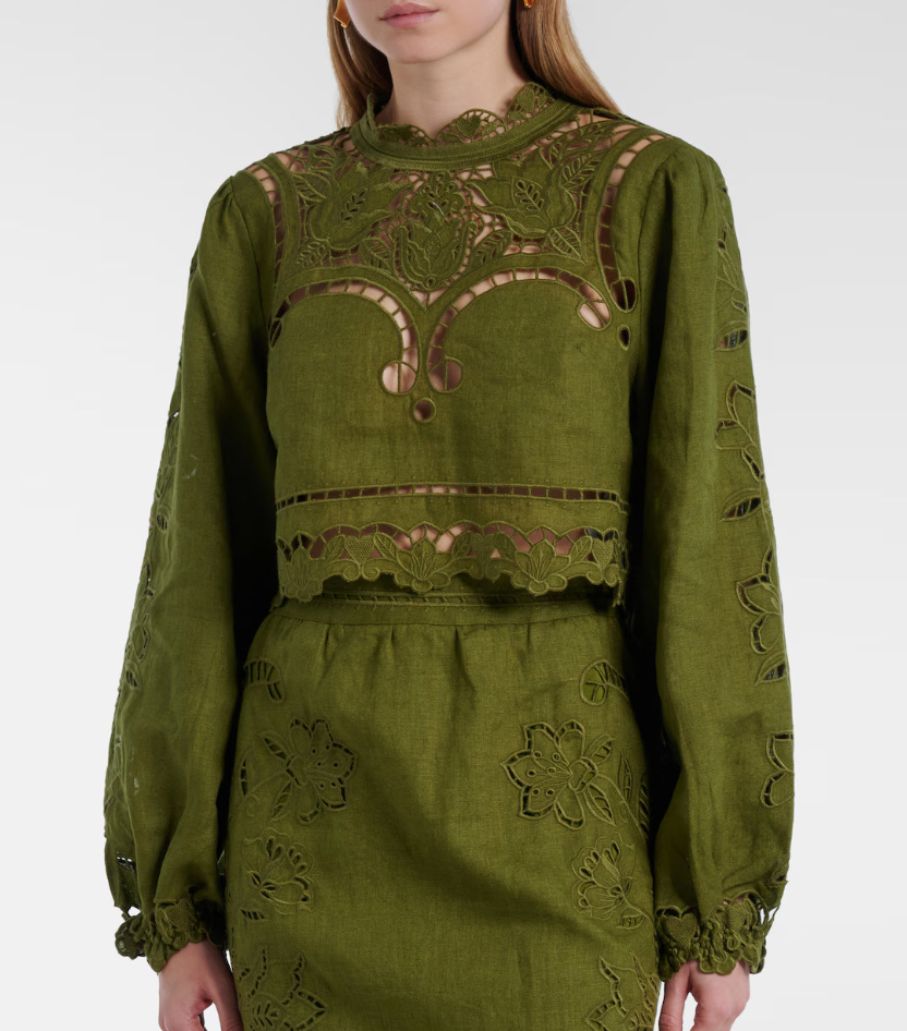 Farm Rio Garden Blouse Green