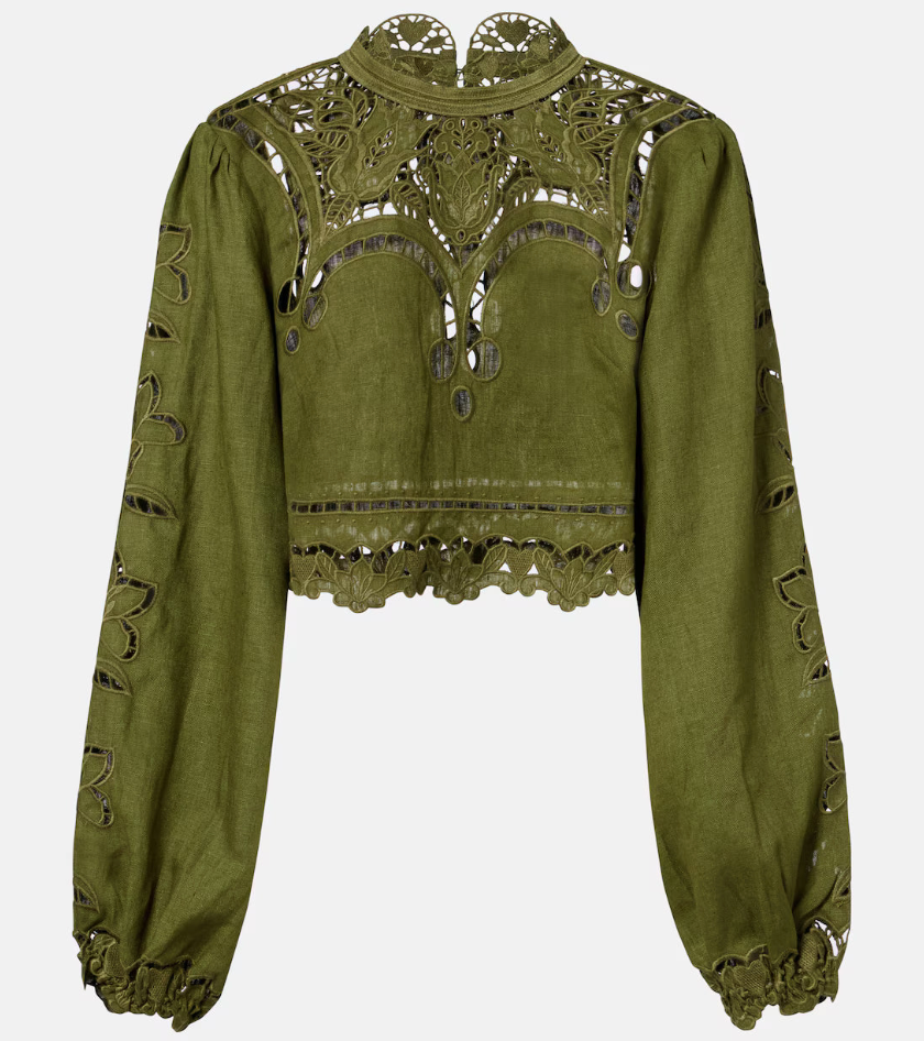Farm Rio Garden Blouse Green