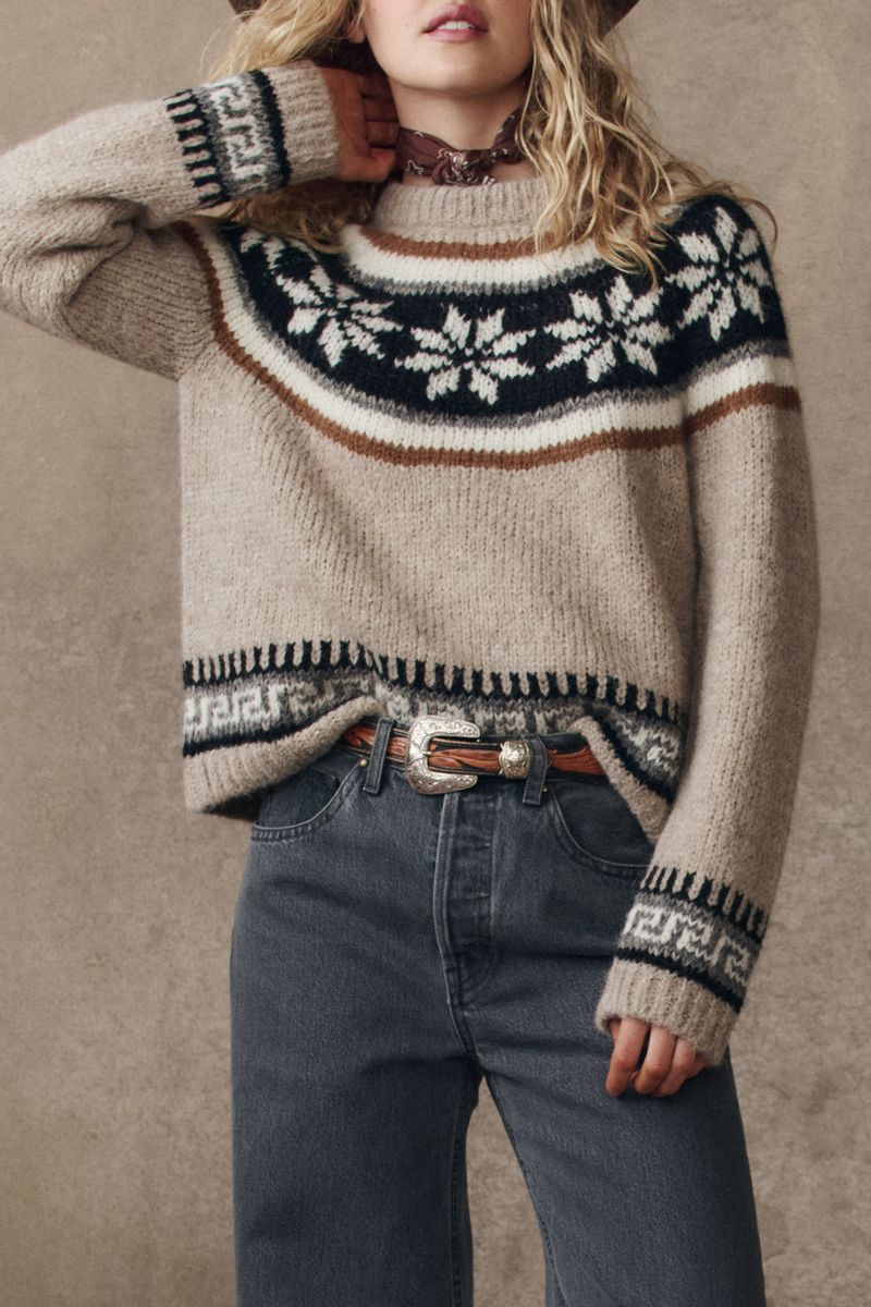 The Great Snowflake Fairisle Pullover Sweater Oat