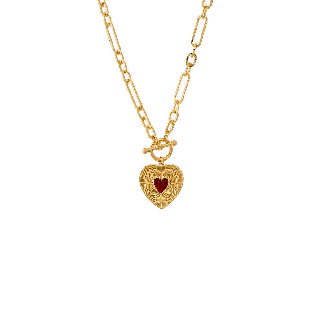 Crimson Heart Pendant Necklace