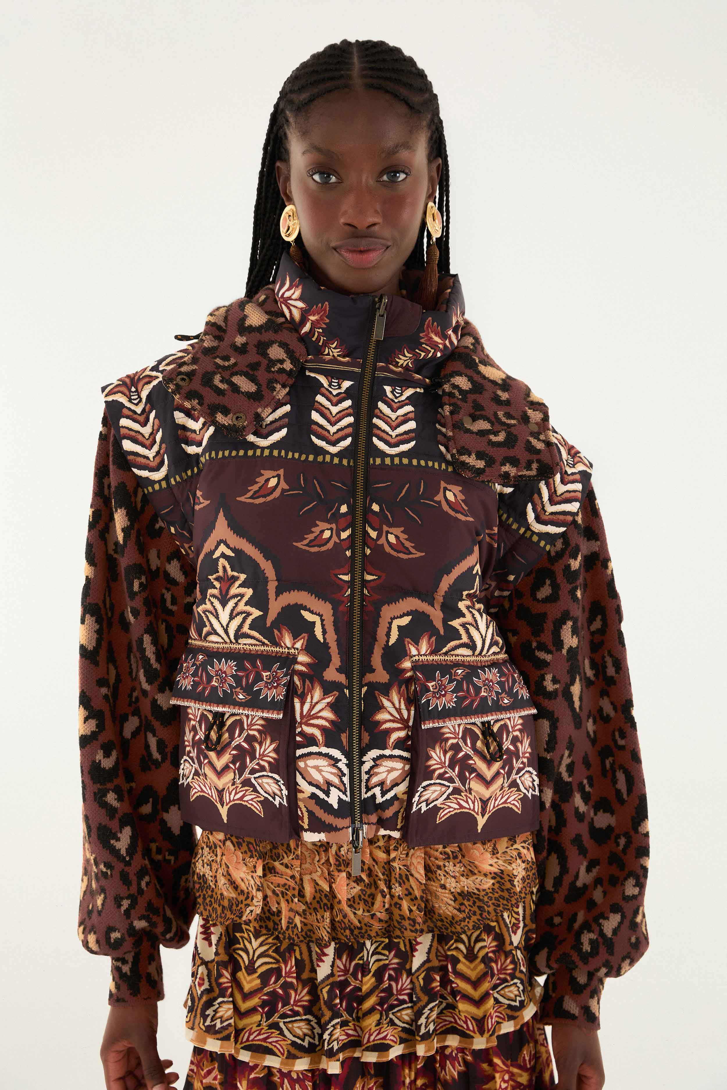 Farm Rio Brown Winter Ainika Puffer Jacket