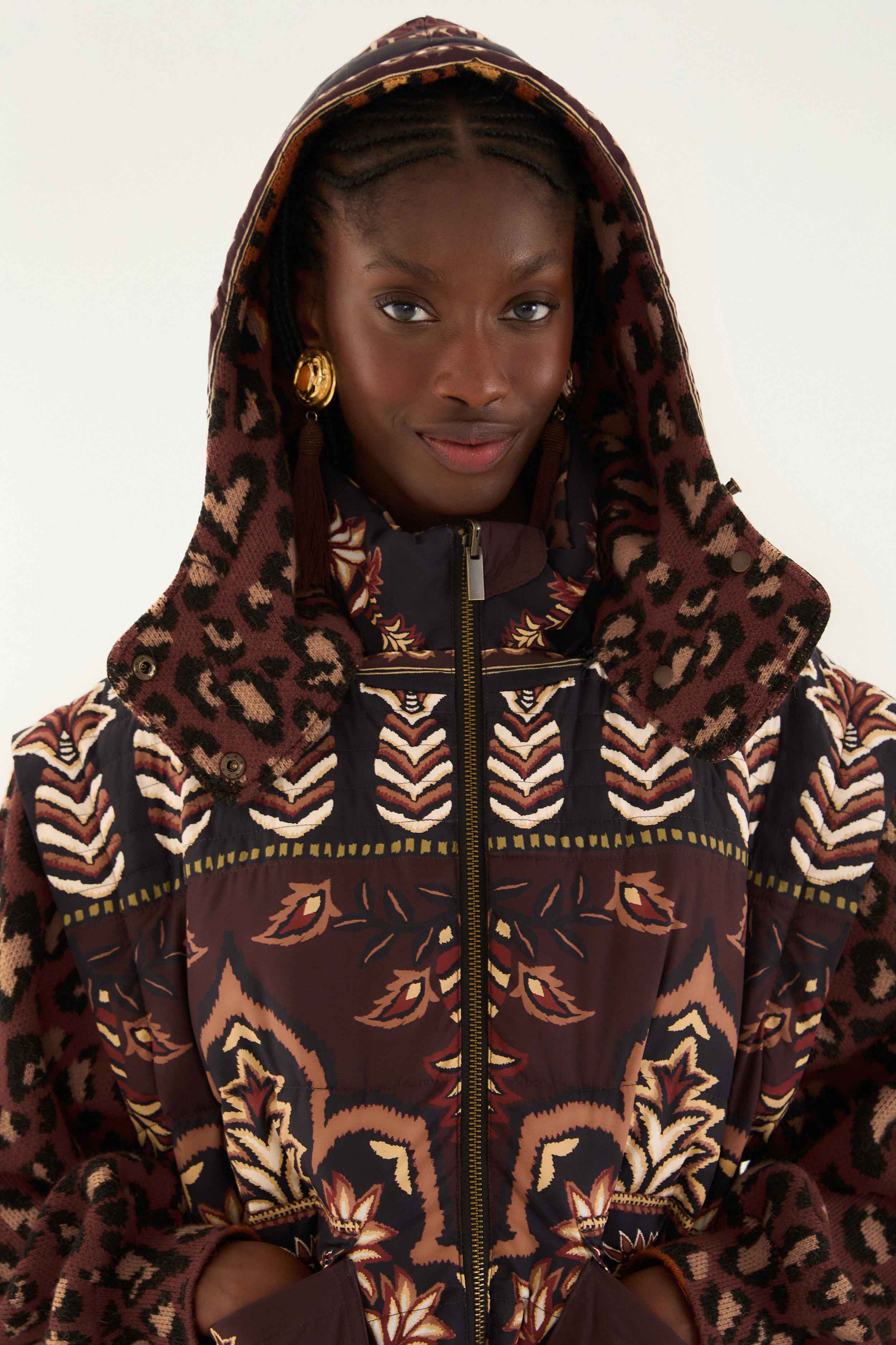 Farm Rio Brown Winter Ainika Puffer Jacket