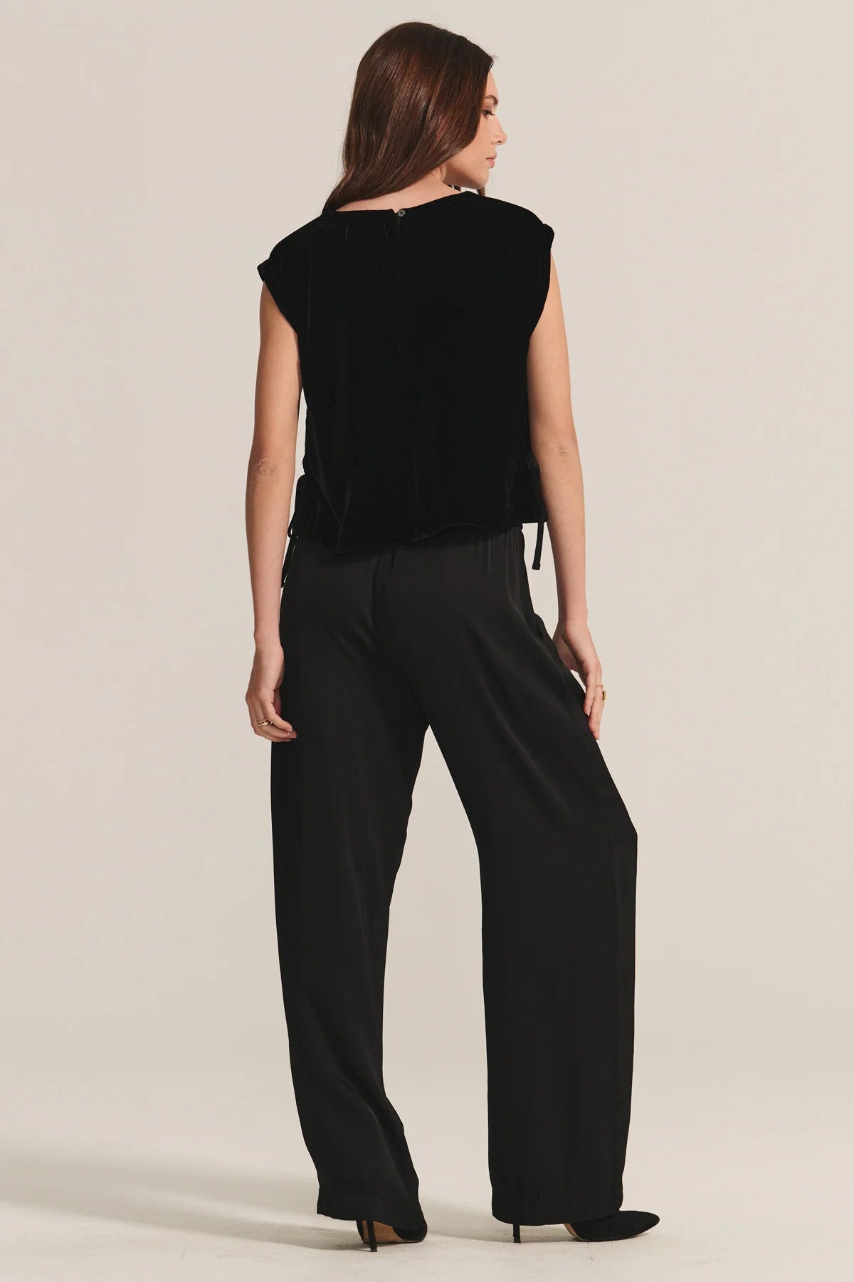 Velvet Larkin Satin Pant Black