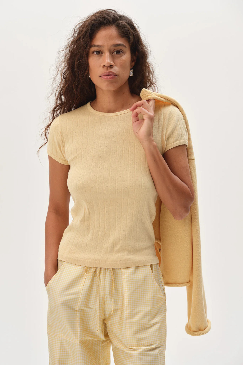 Donni The Pointelle Baby Tee