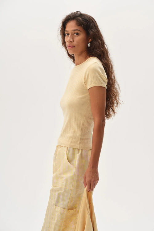 Donni The Pointelle Baby Tee