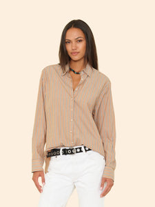 Xírena Toffee Stripe Beau Shirt