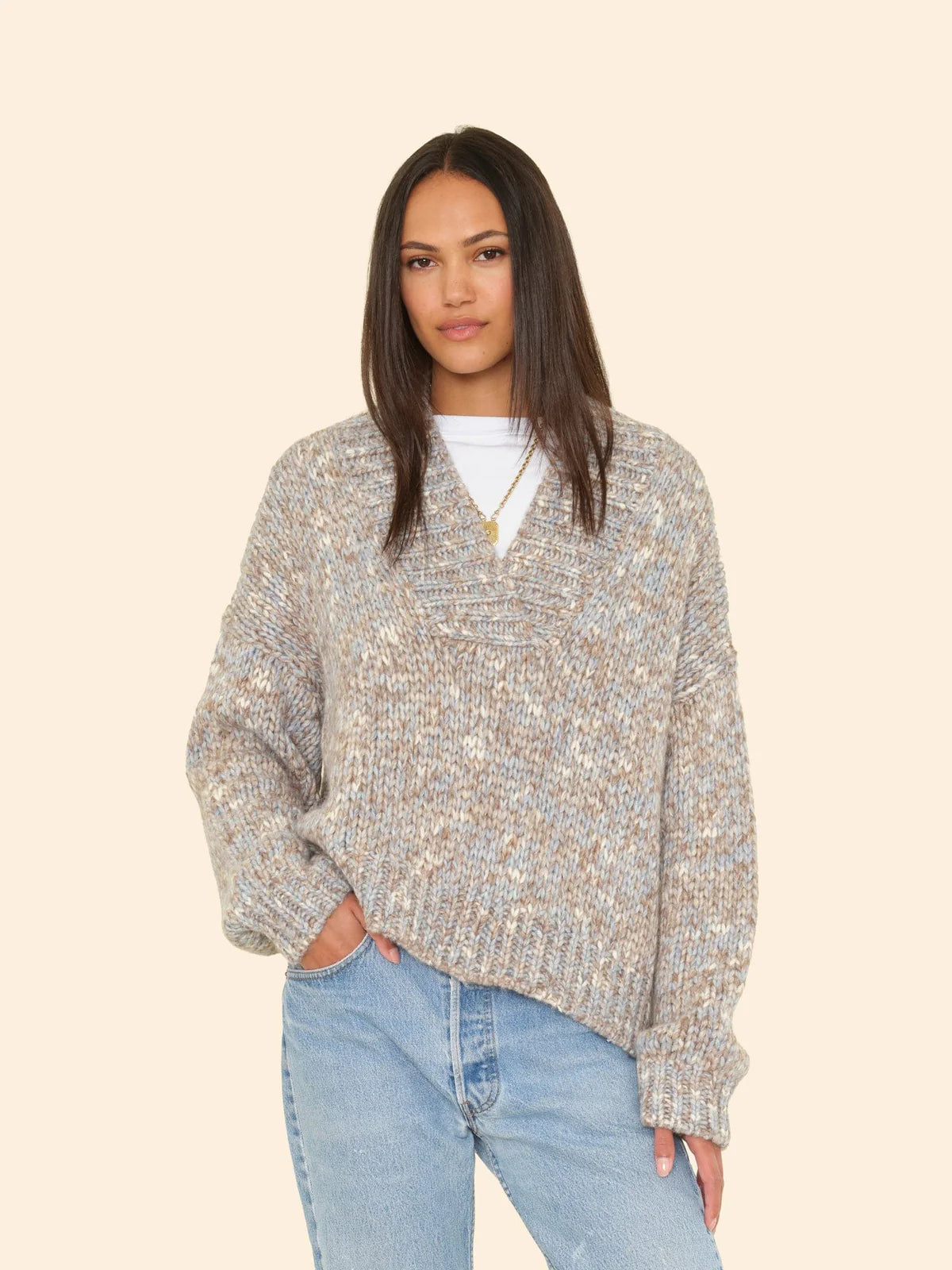 Xírena Light Blue Melange Keyes Sweater